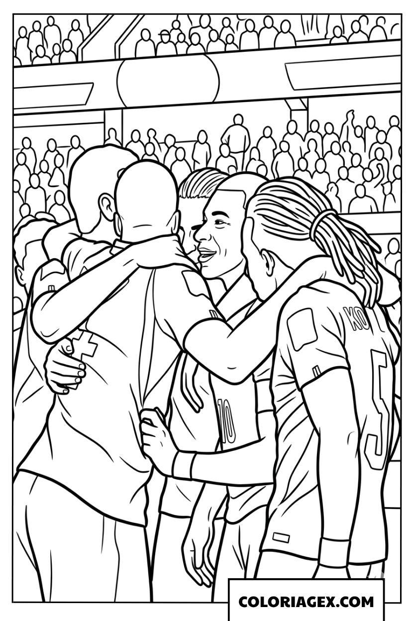 Coloriage Celebration Equipe de France de Football