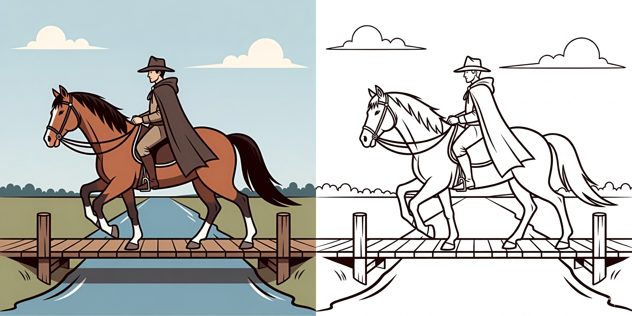 ft - Coloriage Cheval et Cavalier ft