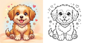 ft - Coloriage Chien ft