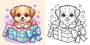 ft - Coloriage Chiot ft