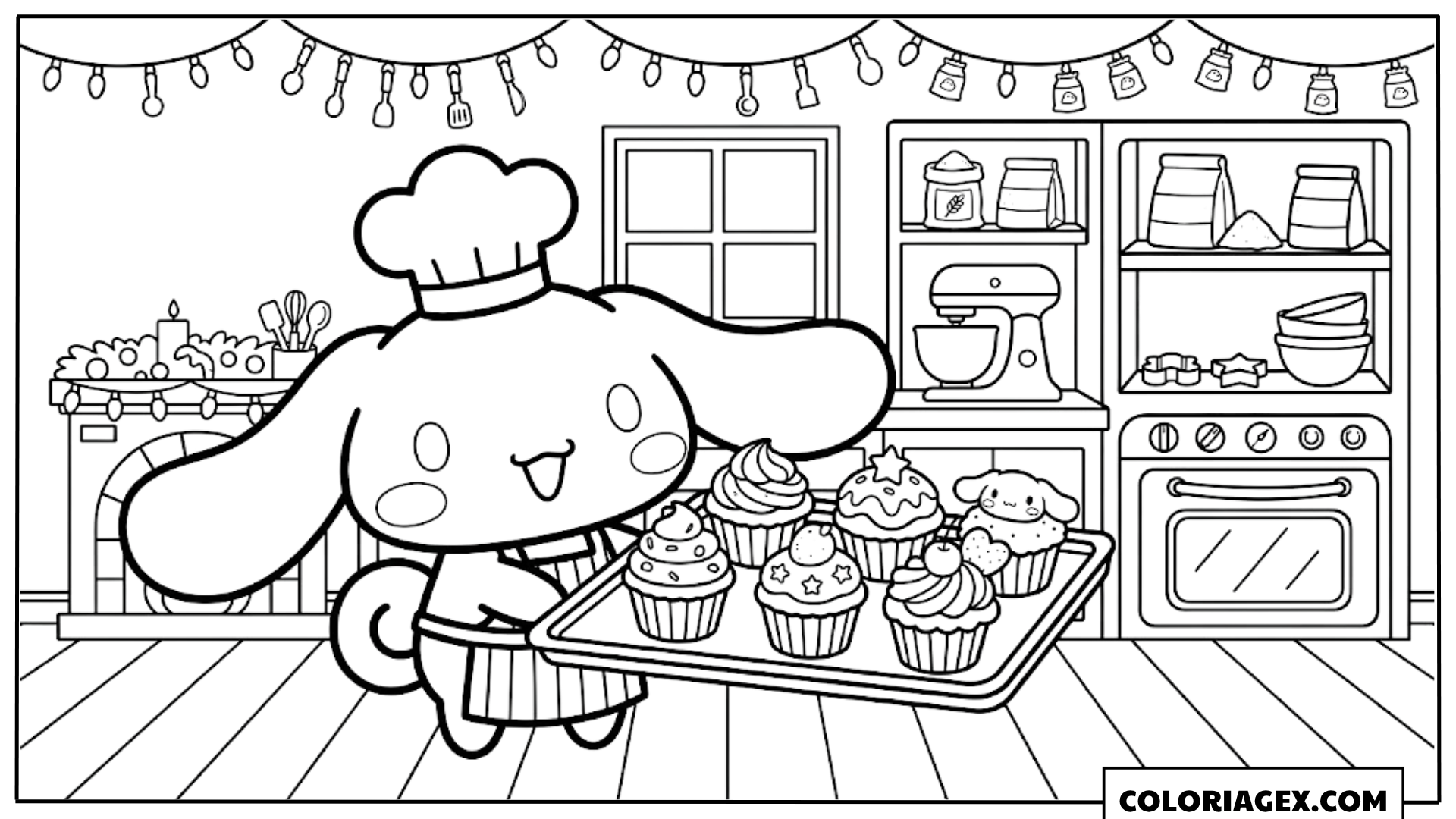 Coloriage Cinnamoroll Pâtissier