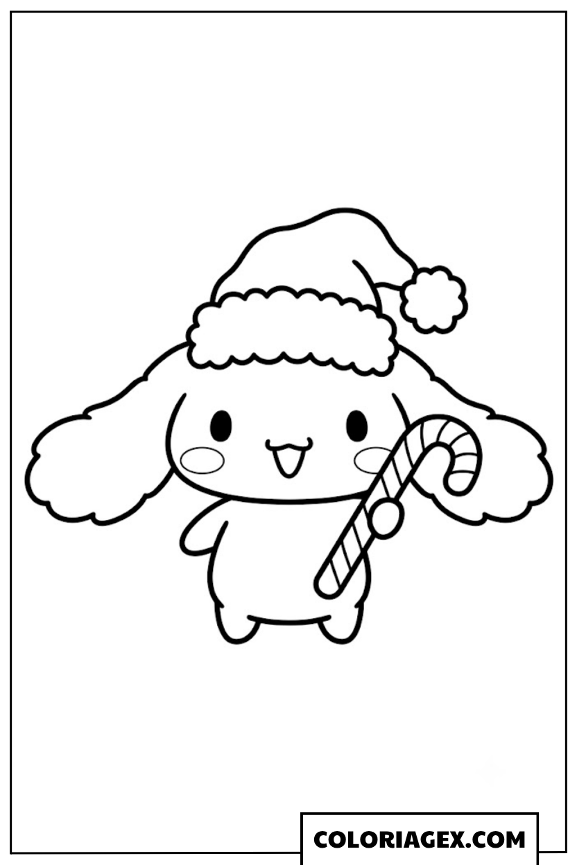 Coloriage Cinnamoroll Père Noël