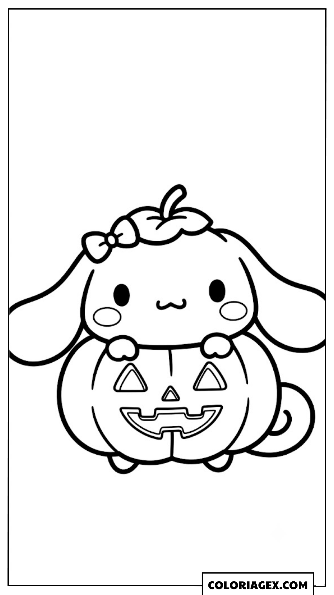 Coloriage Cinnamoroll Tenant une Citrouille