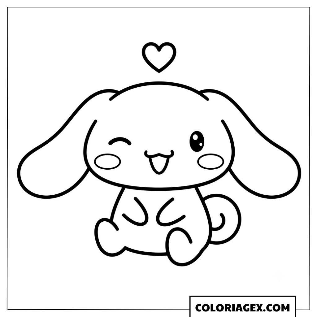 Coloriage Cinnamoroll avec Cœur