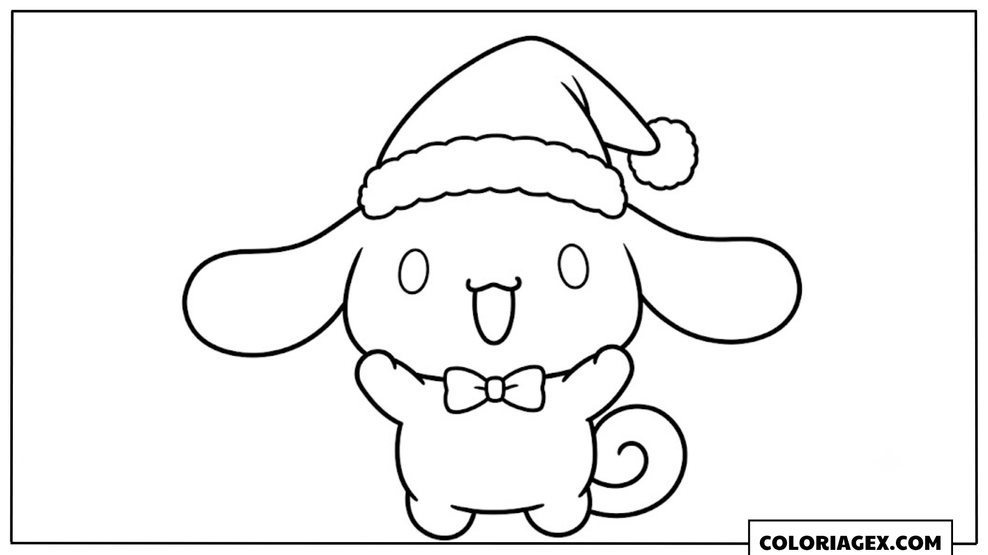 Coloriage Cinnamoroll avec Nœud et Bonnet