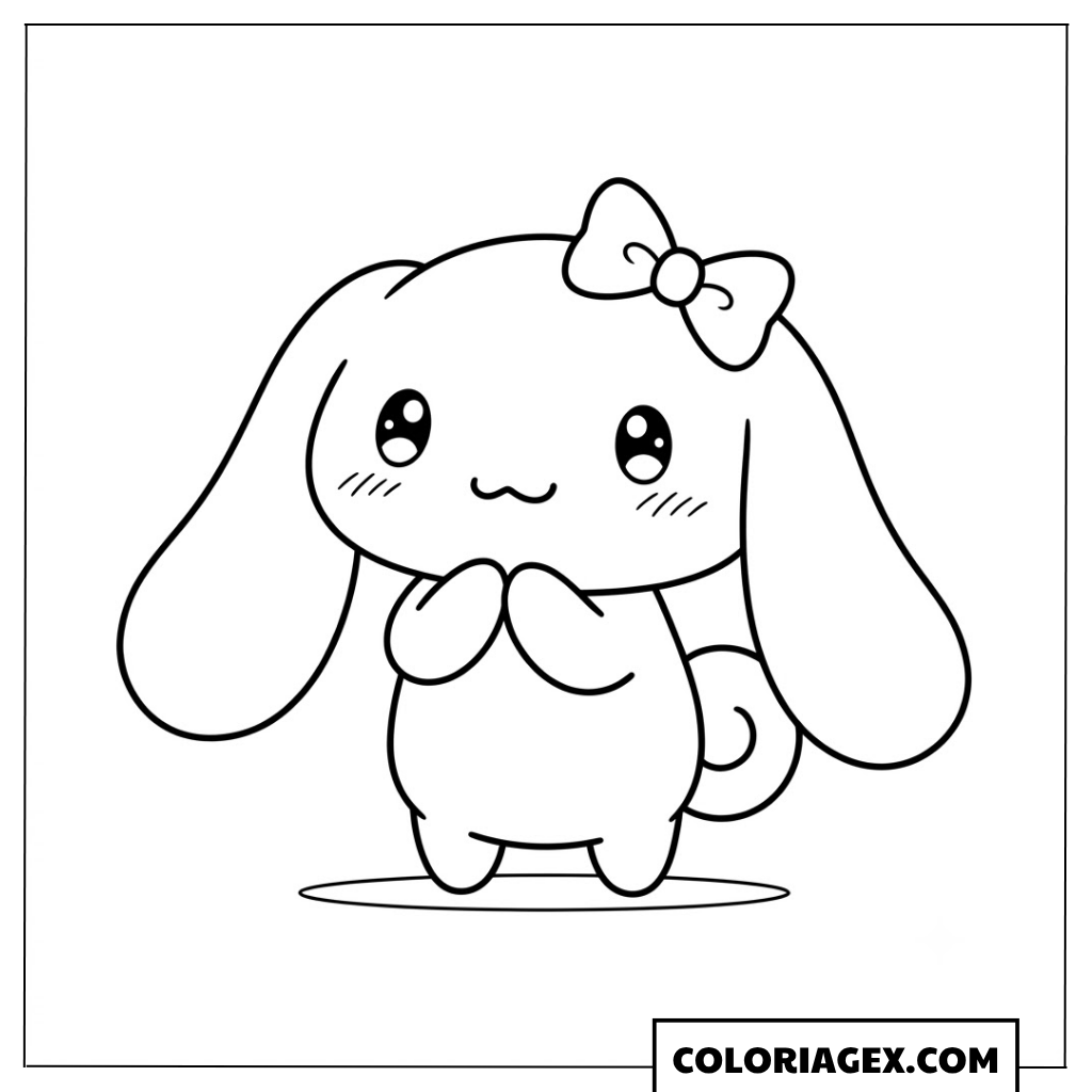 Coloriage Cinnamoroll avec Nœud