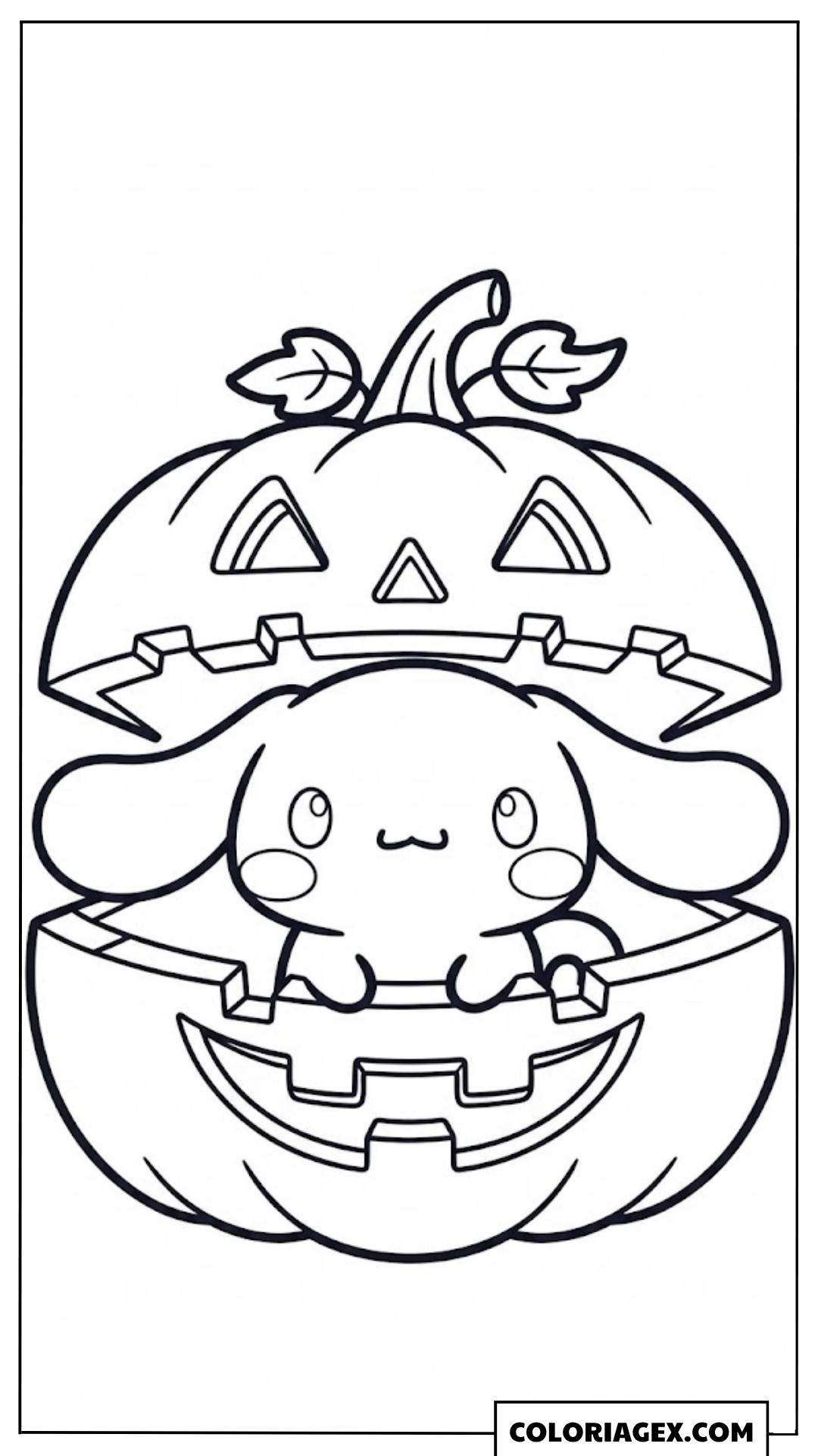 Coloriage Cinnamoroll dans une Citrouille