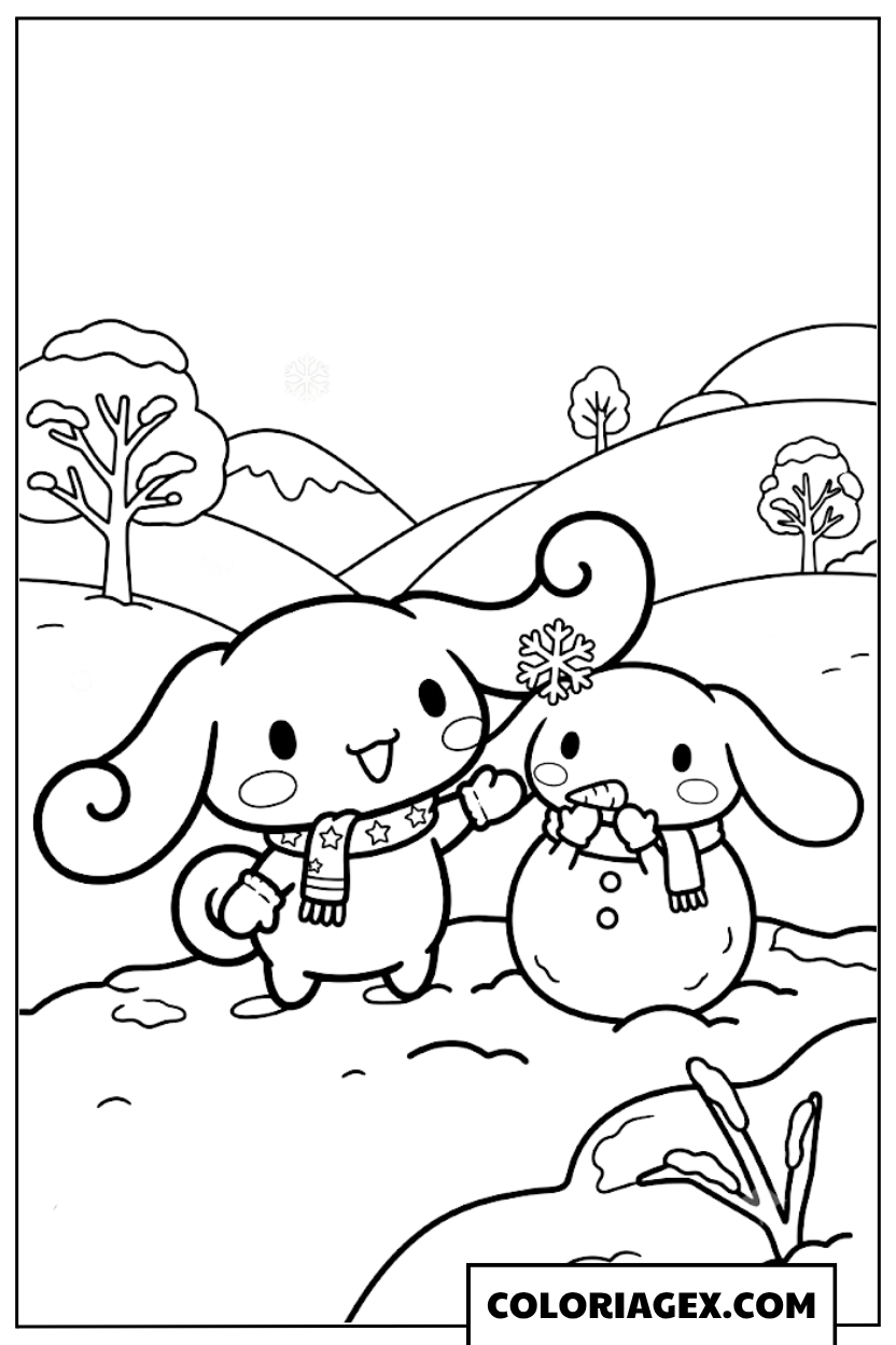 Coloriage Cinnamoroll en Promenade