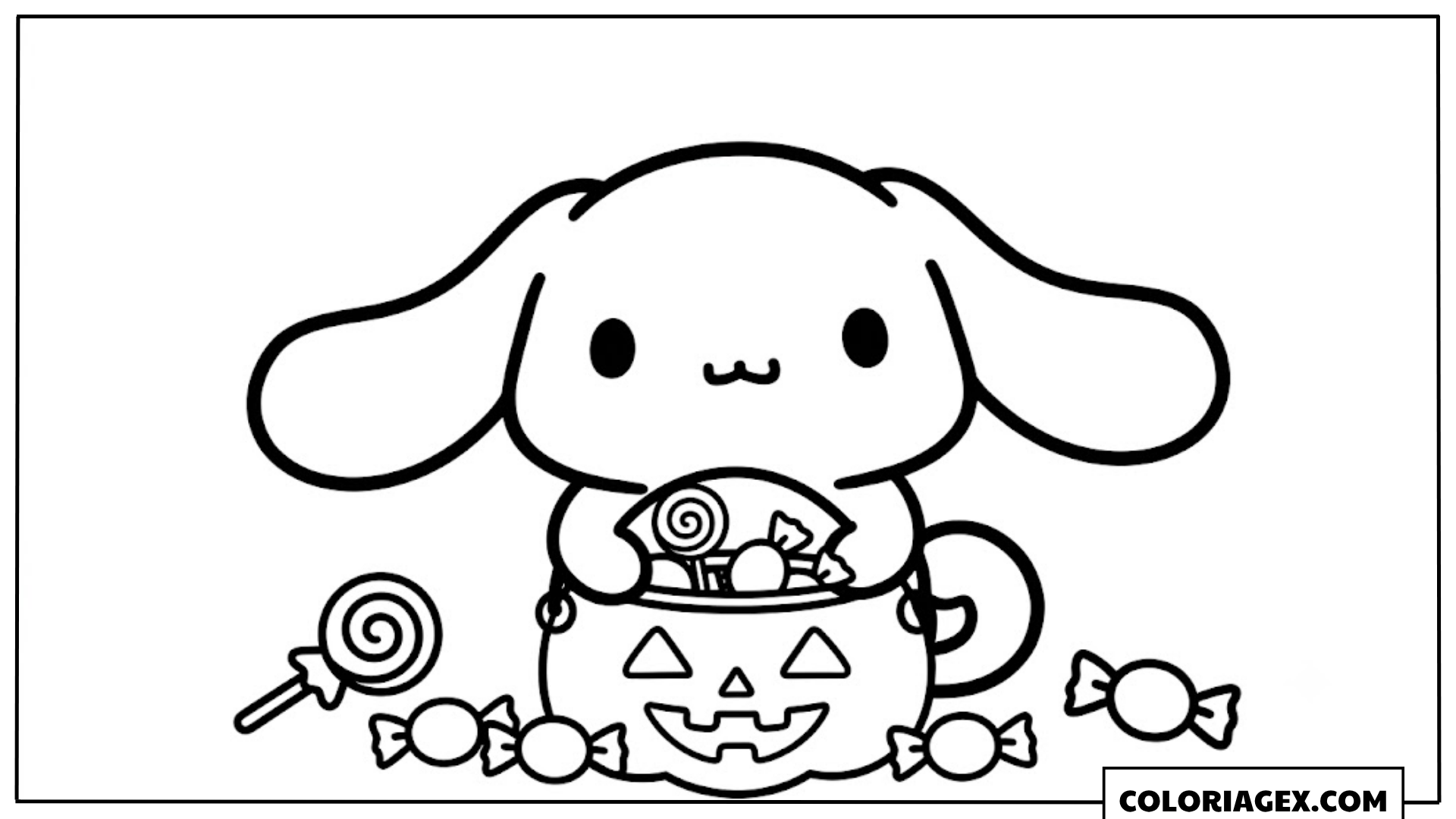 Coloriage Cinnamoroll et Bonbons d’Halloween