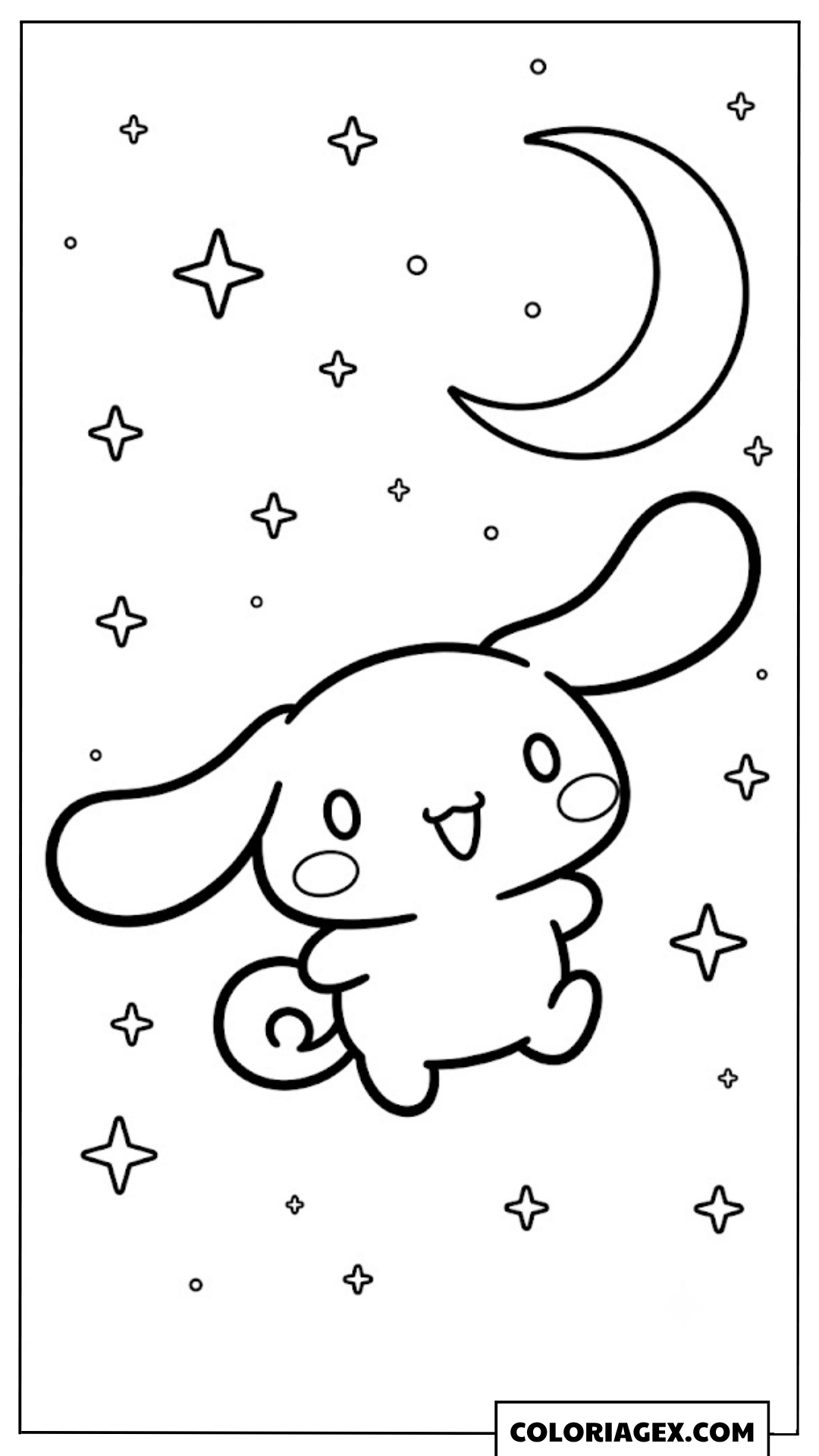 Coloriage Cinnamoroll sous la Lune