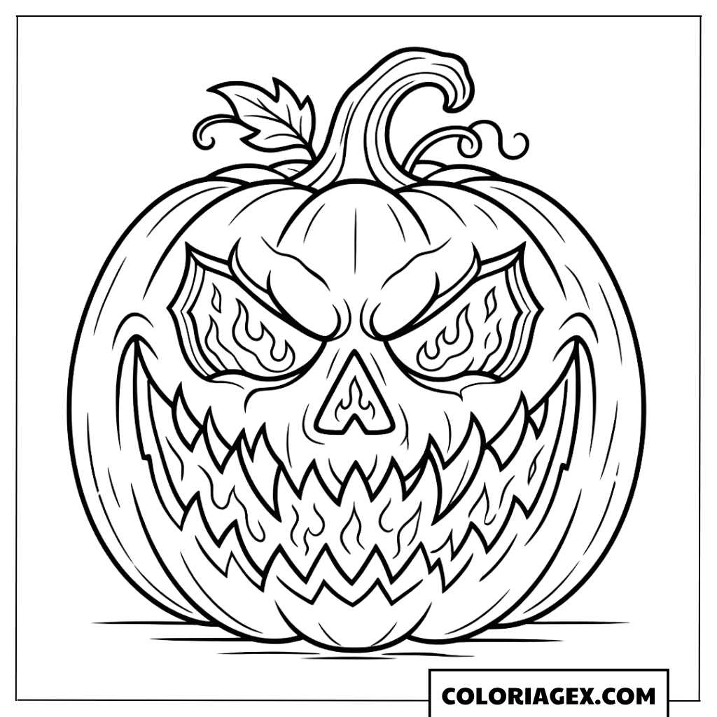 Coloriage Citrouille Effrayante