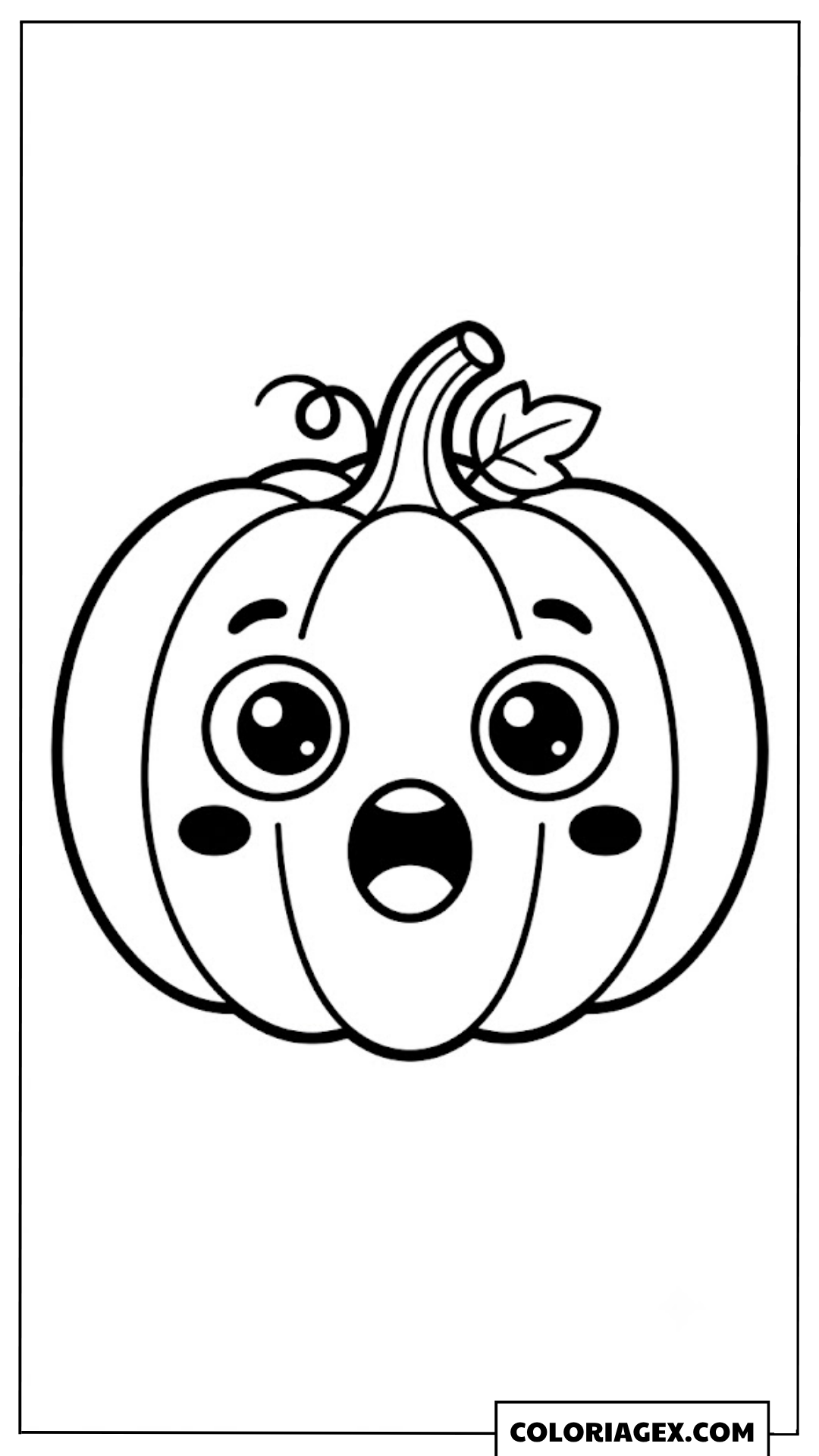 Coloriage Citrouille Kawaii Surprise