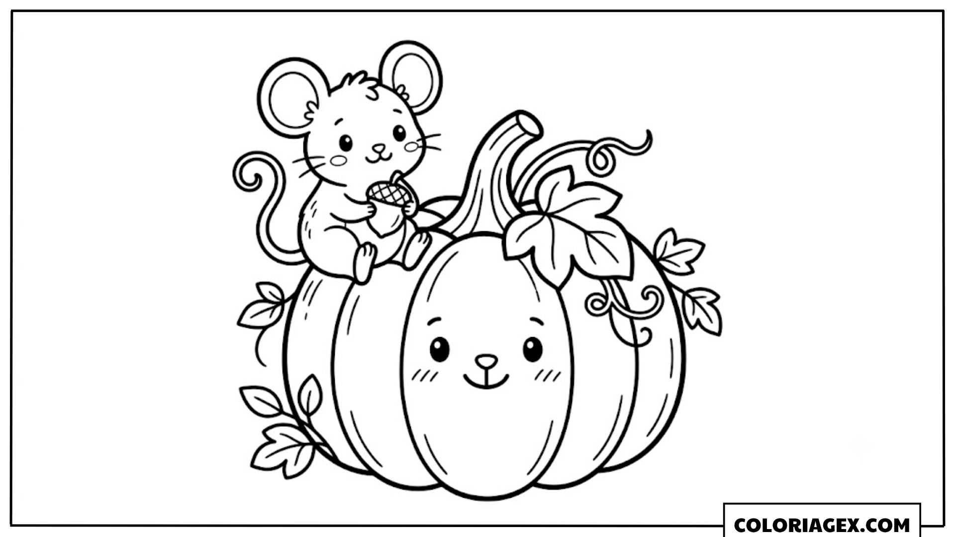 Coloriage Citrouille et Souris
