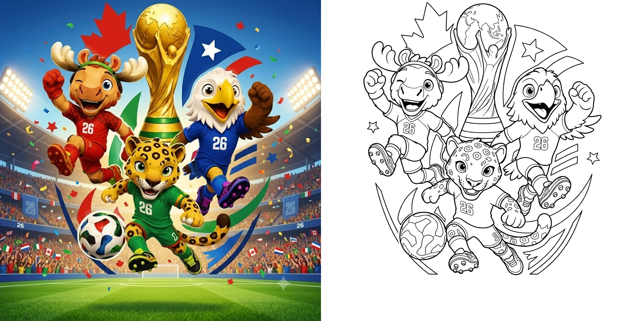 ft - Coloriage Coupe du Monde 2026 : Cérémonie d'ouverture ft