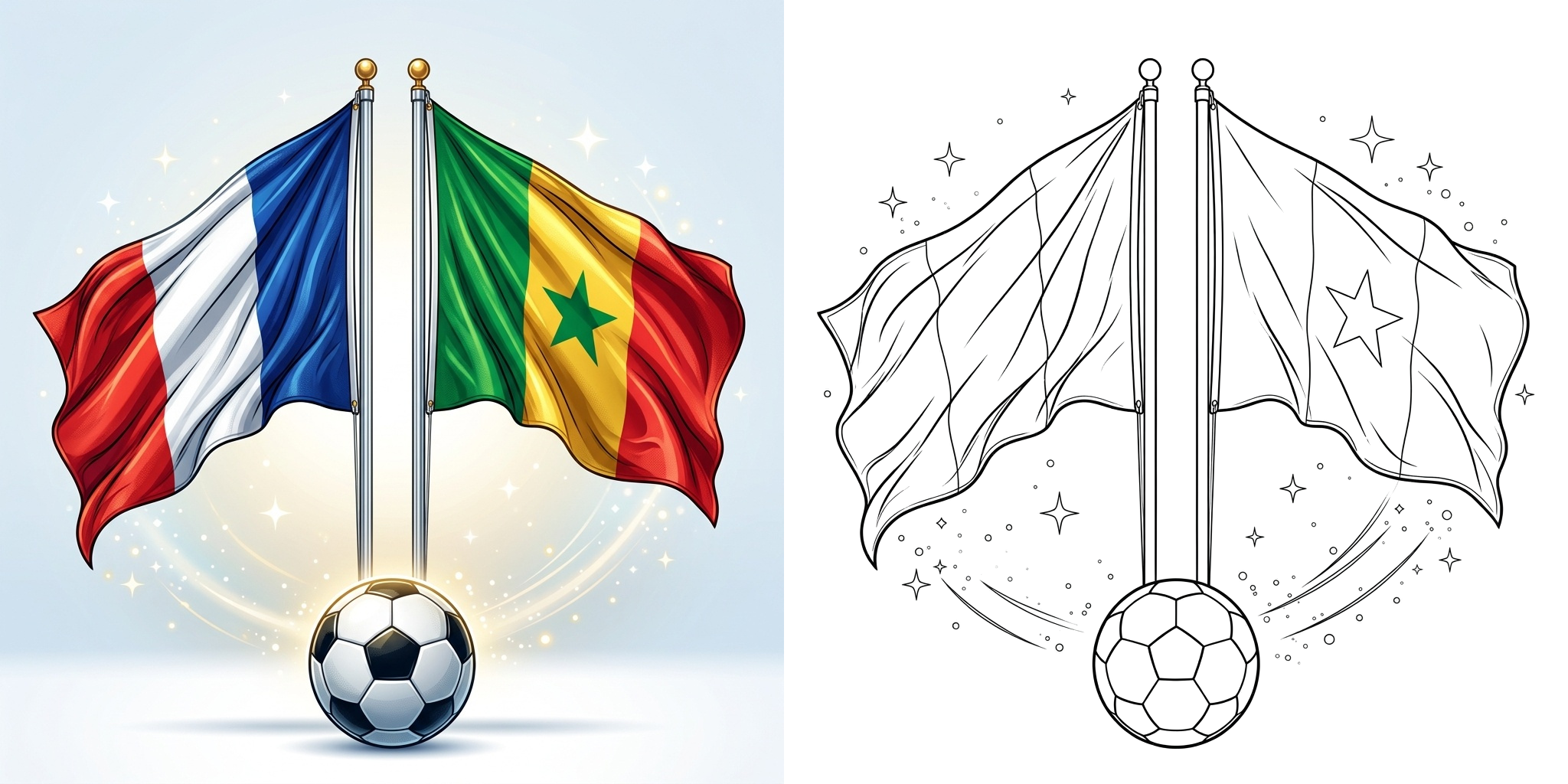 ft - Coloriage Coupe du Monde 2026 : France vs Sénégal ft