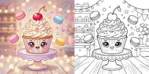 ft - Coloriage Cupcake ft