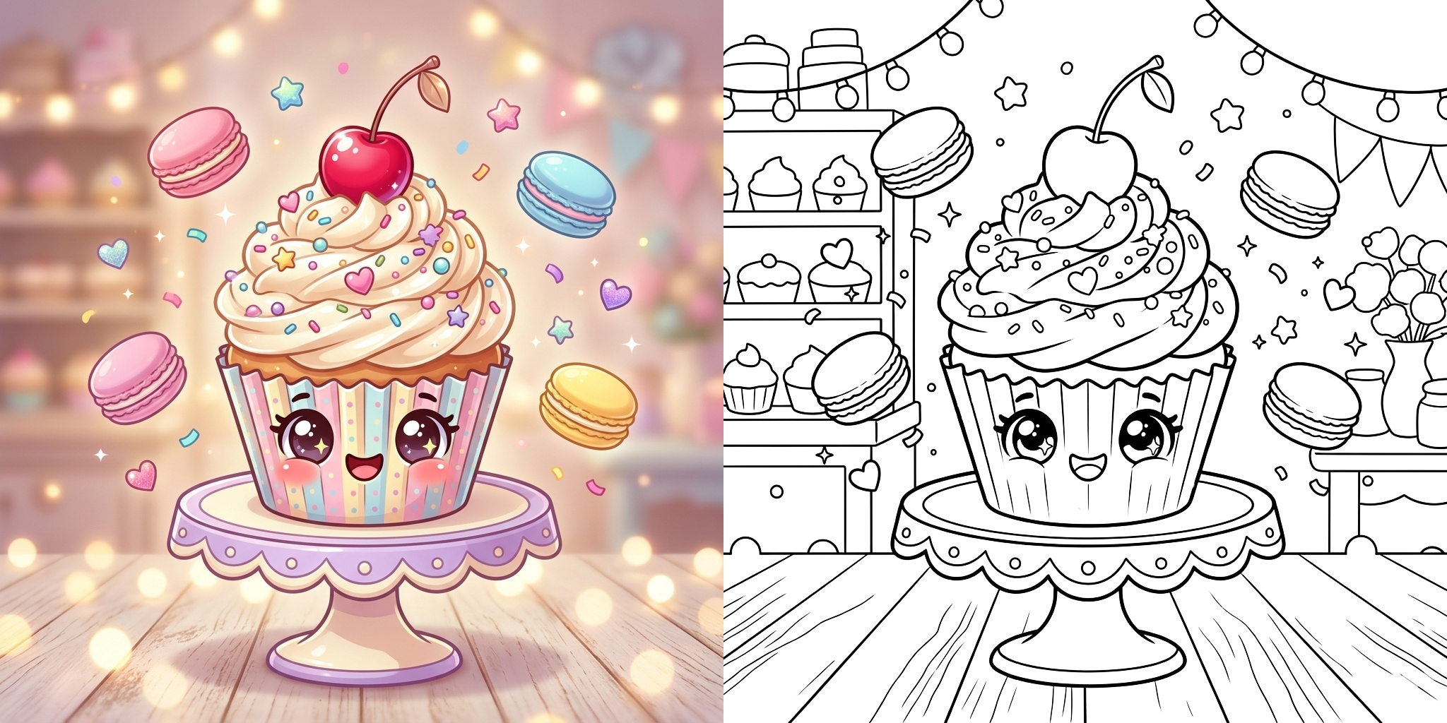 ft - Coloriage Cupcake ft