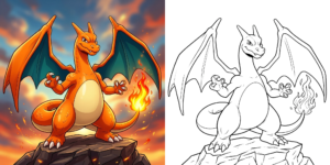 ft - Coloriage Dracaufeu ft