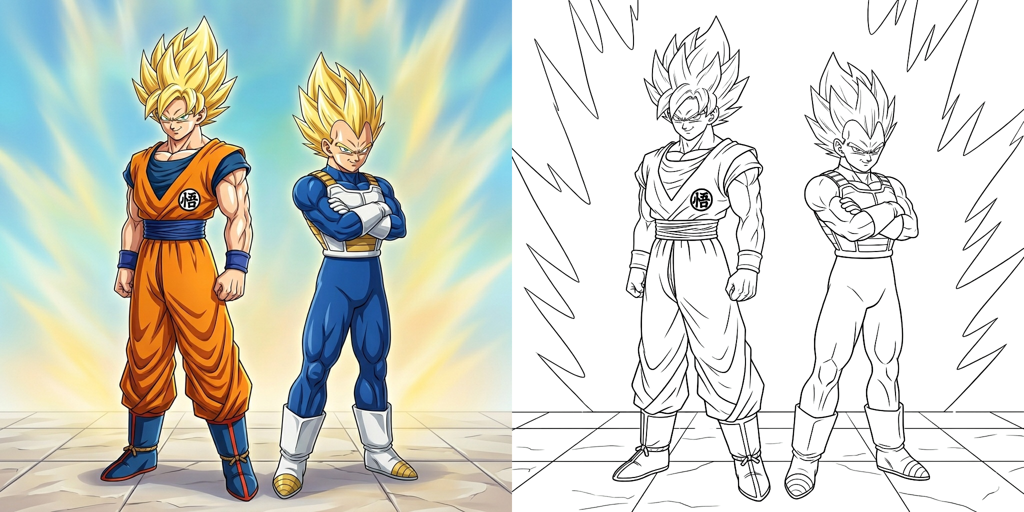 ft - Coloriage Dragon Ball Z Super Saiyan ft