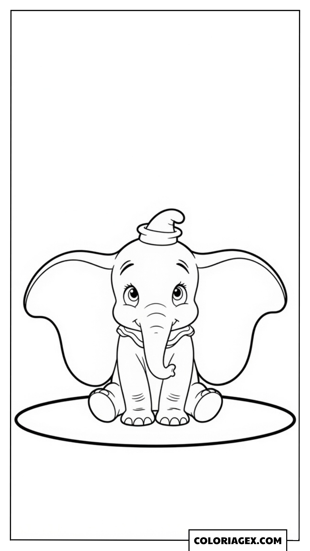 Coloriage Dumbo assis
