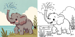 ft - Coloriage Éléphant ft