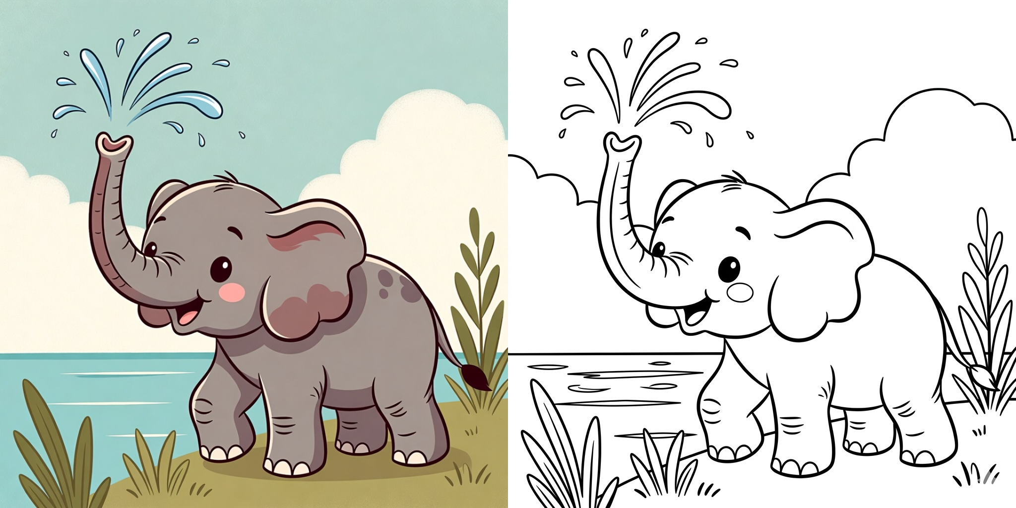ft - Coloriage Éléphant ft