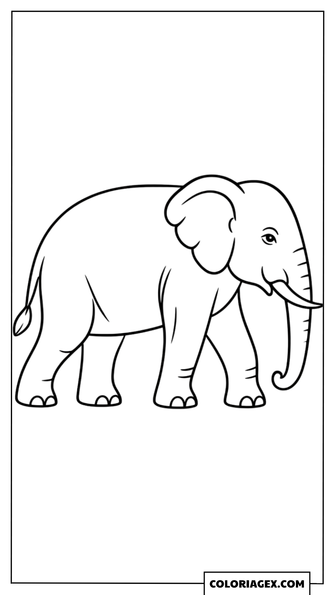 Coloriage Éléphant marchant simple