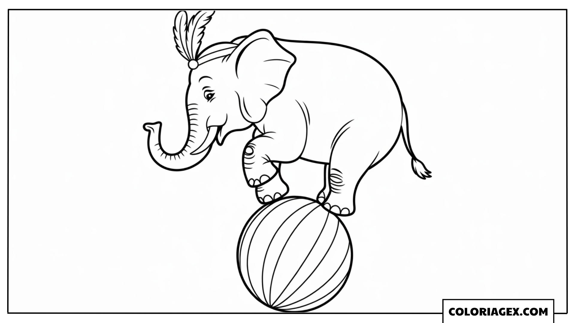 Coloriage Éléphant sur Ballon