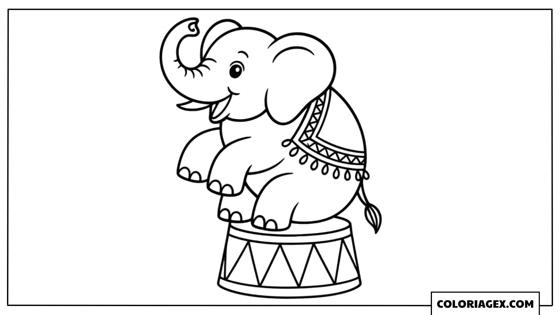 Coloriage Éléphant sur Tambour