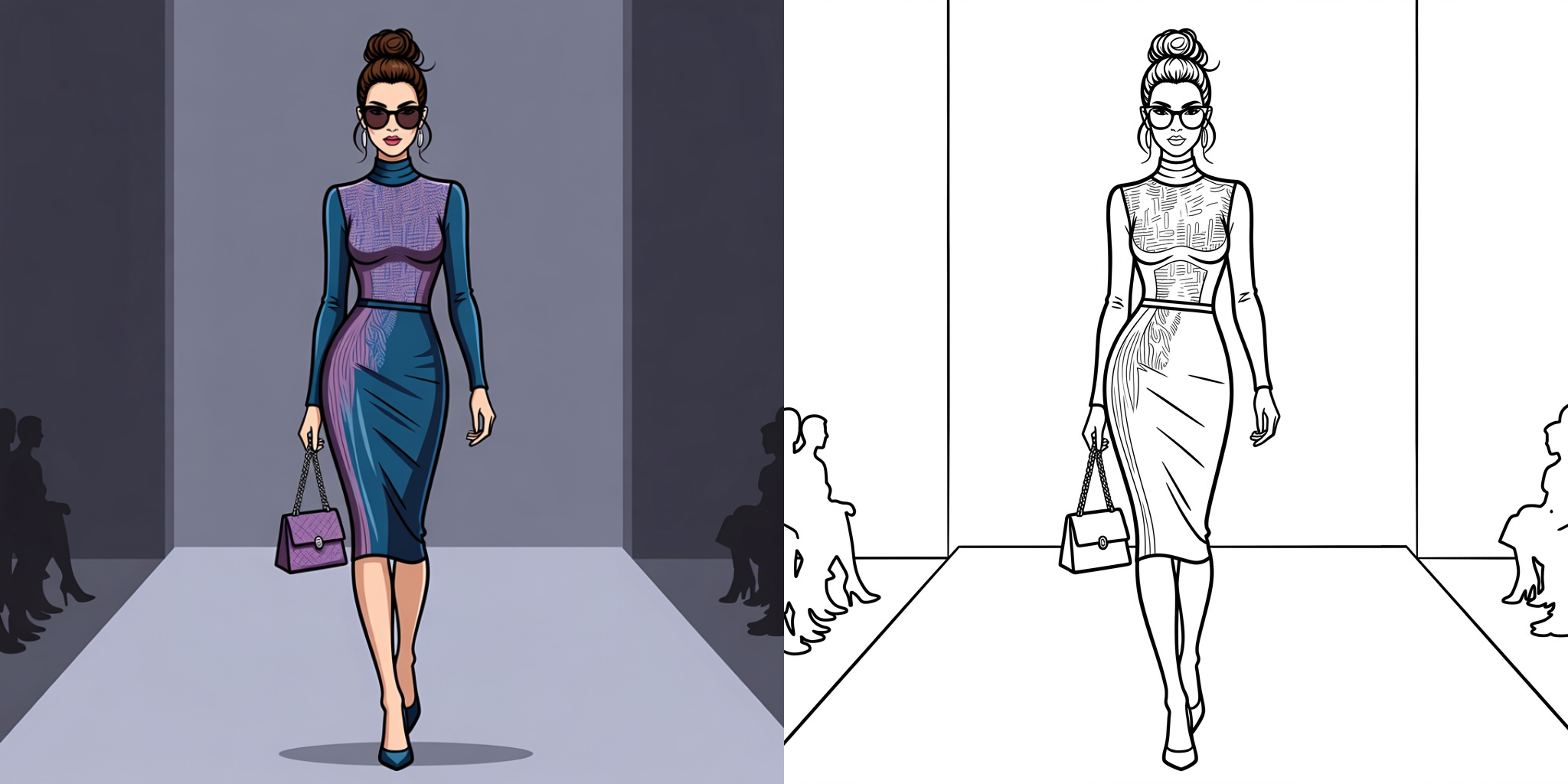 ft - Coloriage Fille Mode ft