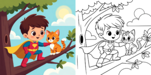 ft - Coloriage Garçon Super-héros ft