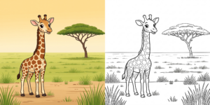 ft - Coloriage Girafe ft