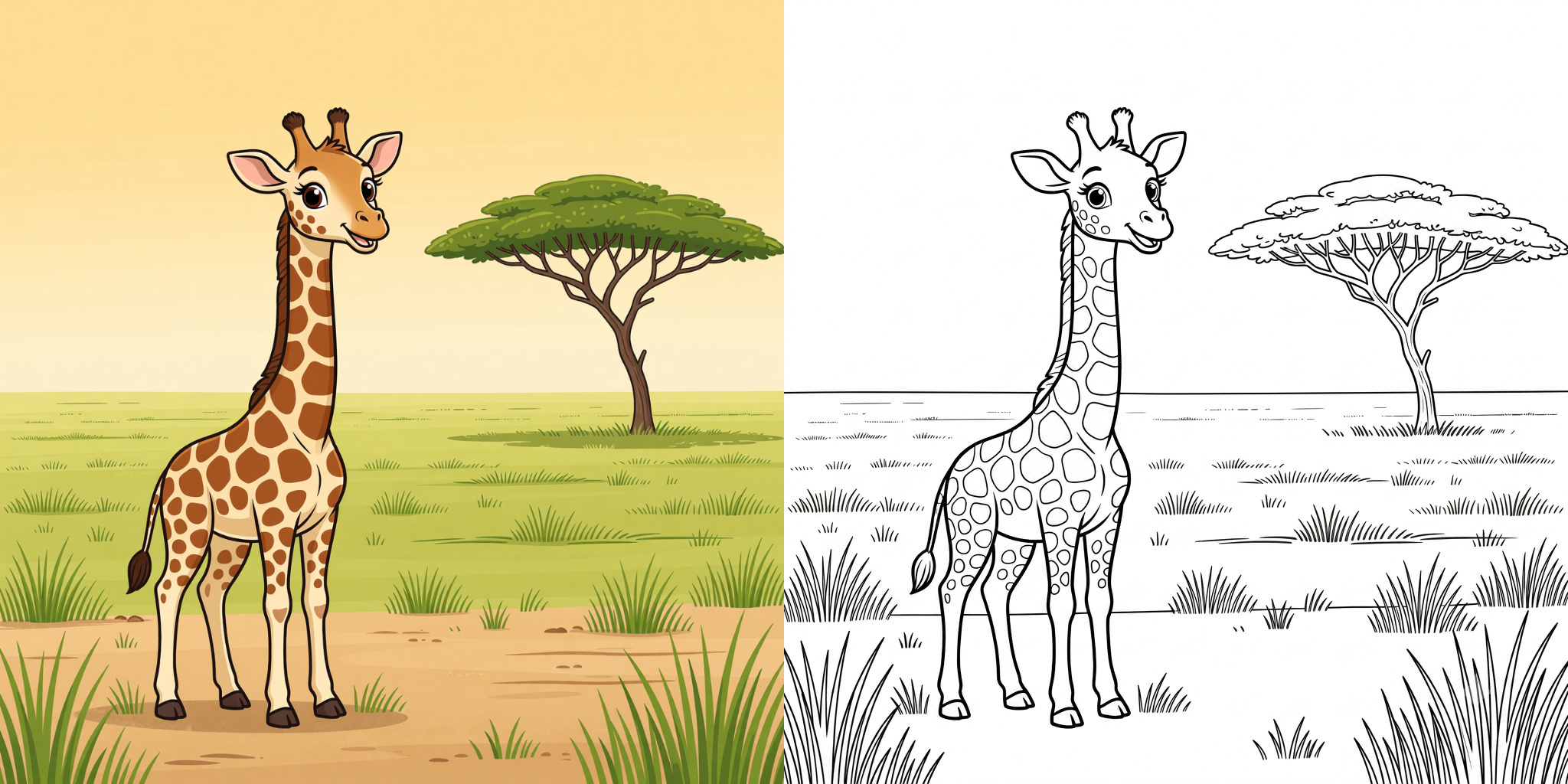 ft - Coloriage Girafe ft