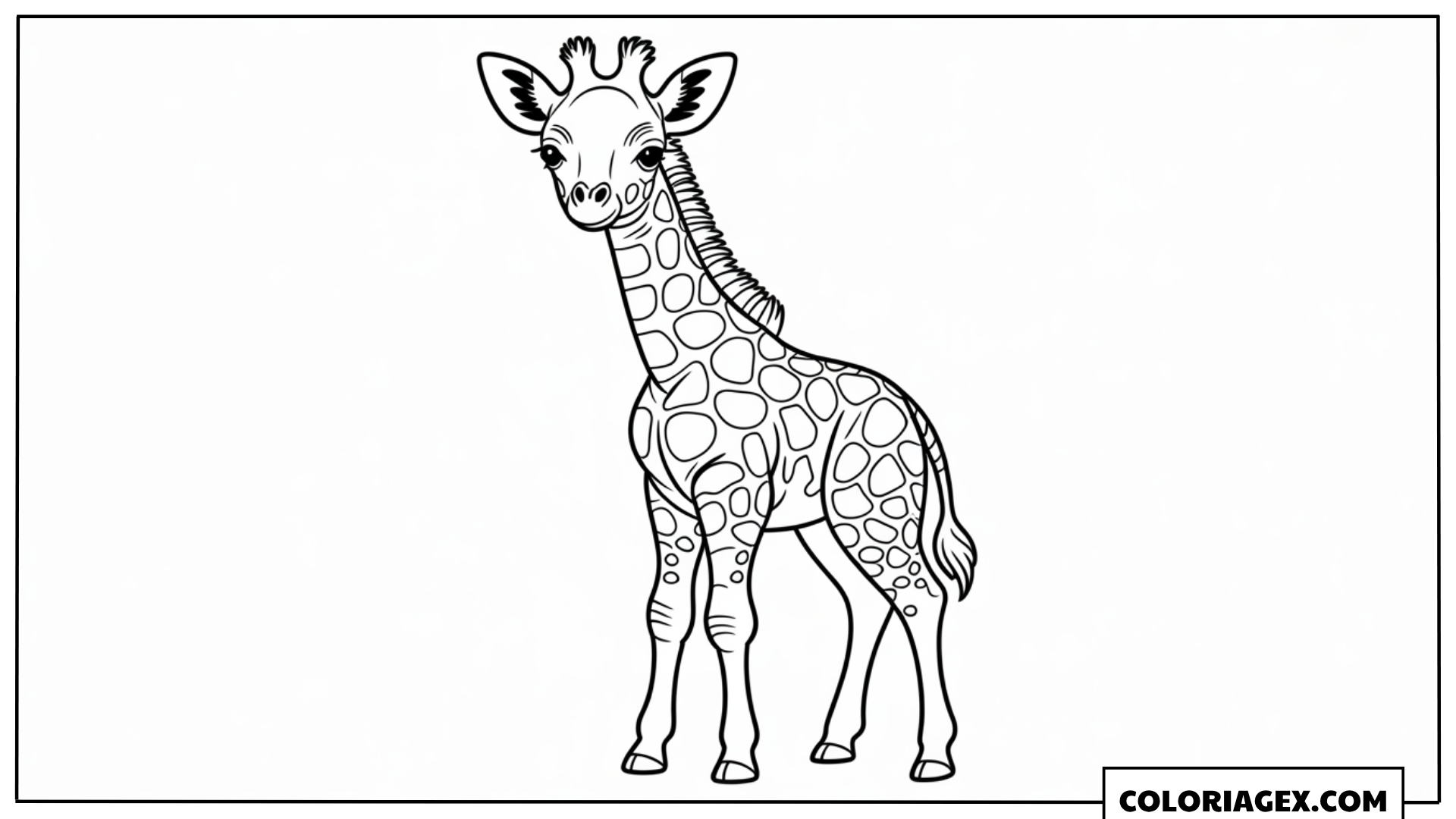 Coloriage Girafe réaliste debout