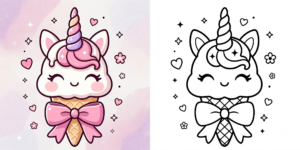 ft - Coloriage Glace Licorne ft