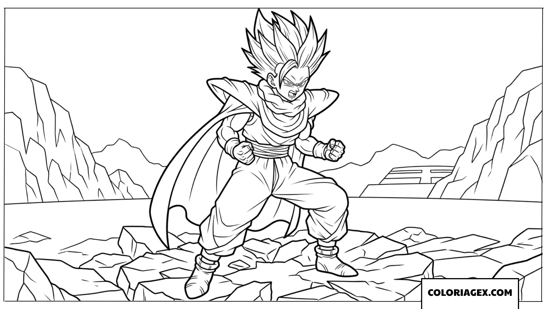 Coloriage Gohan le guerrier en colere