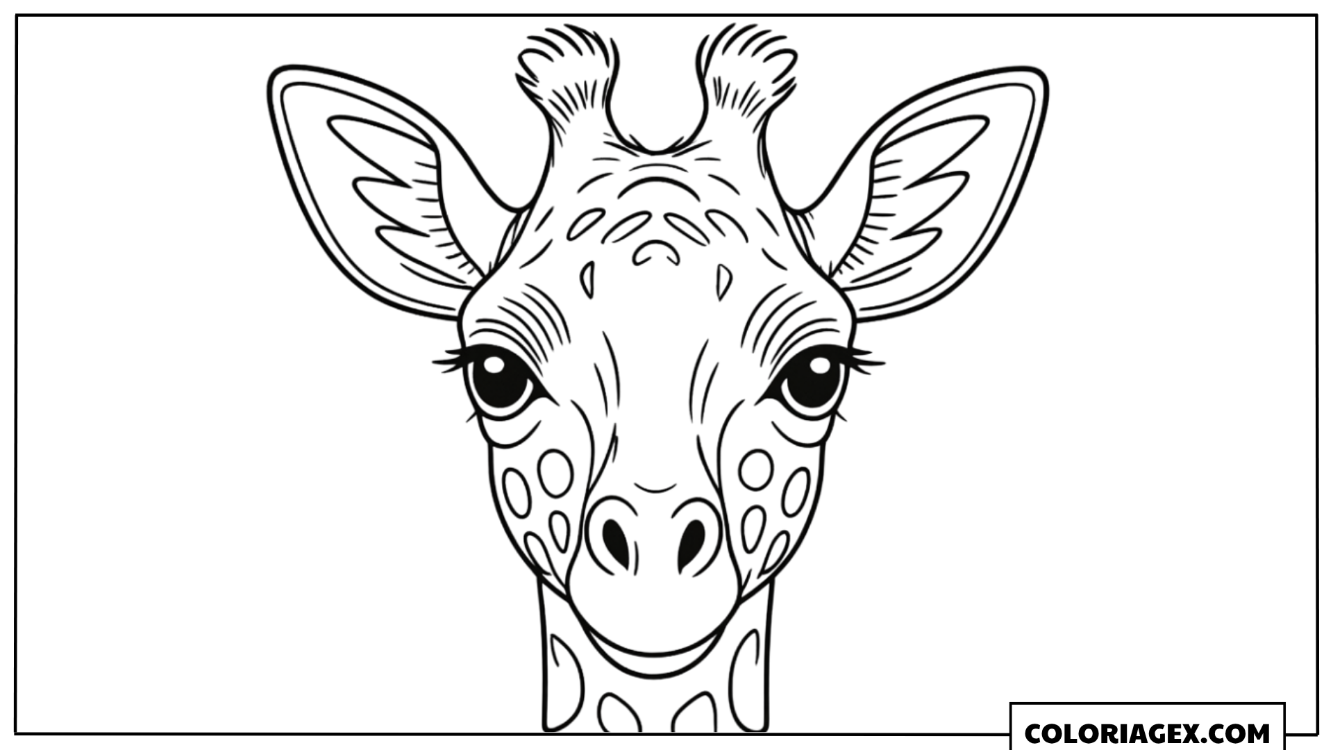 Coloriage Gros plan tête de girafe réaliste