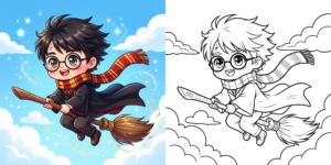 ft - Coloriage Harry Potter Chibi ft