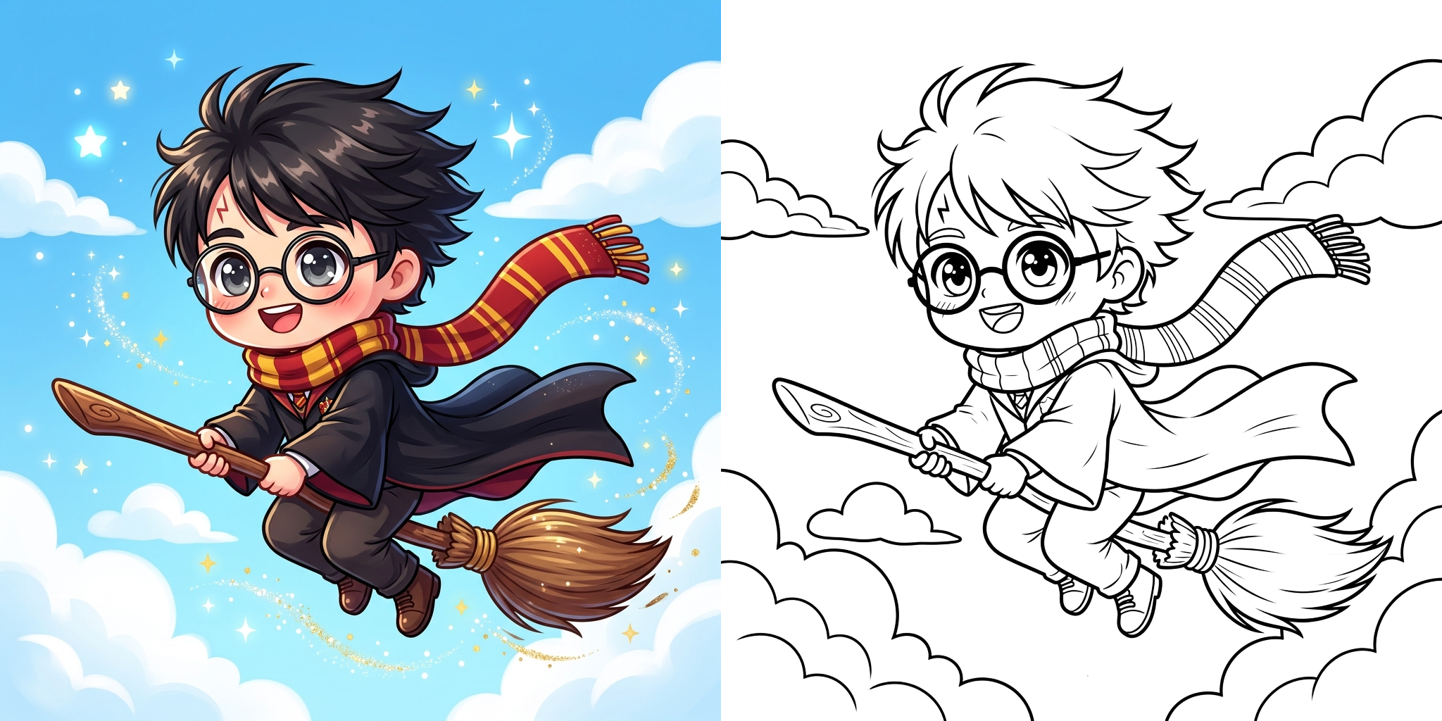 ft - Coloriage Harry Potter Chibi ft