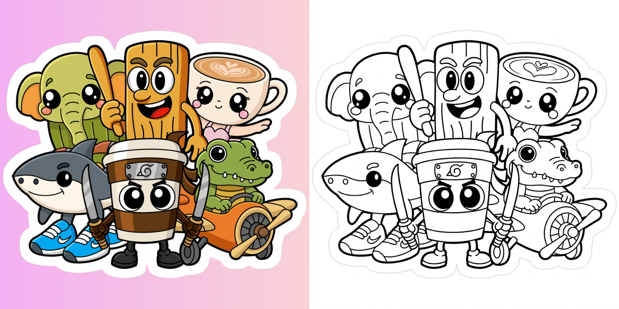 ft - Coloriage Italian Brainrot ft