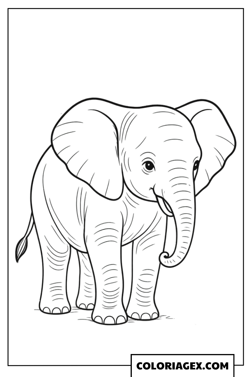 Coloriage Jeune éléphant profil