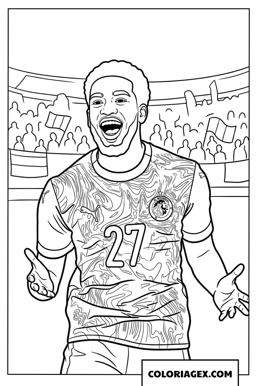 Coloriage Joie Joueur Senegal Coupe du Monde 2026