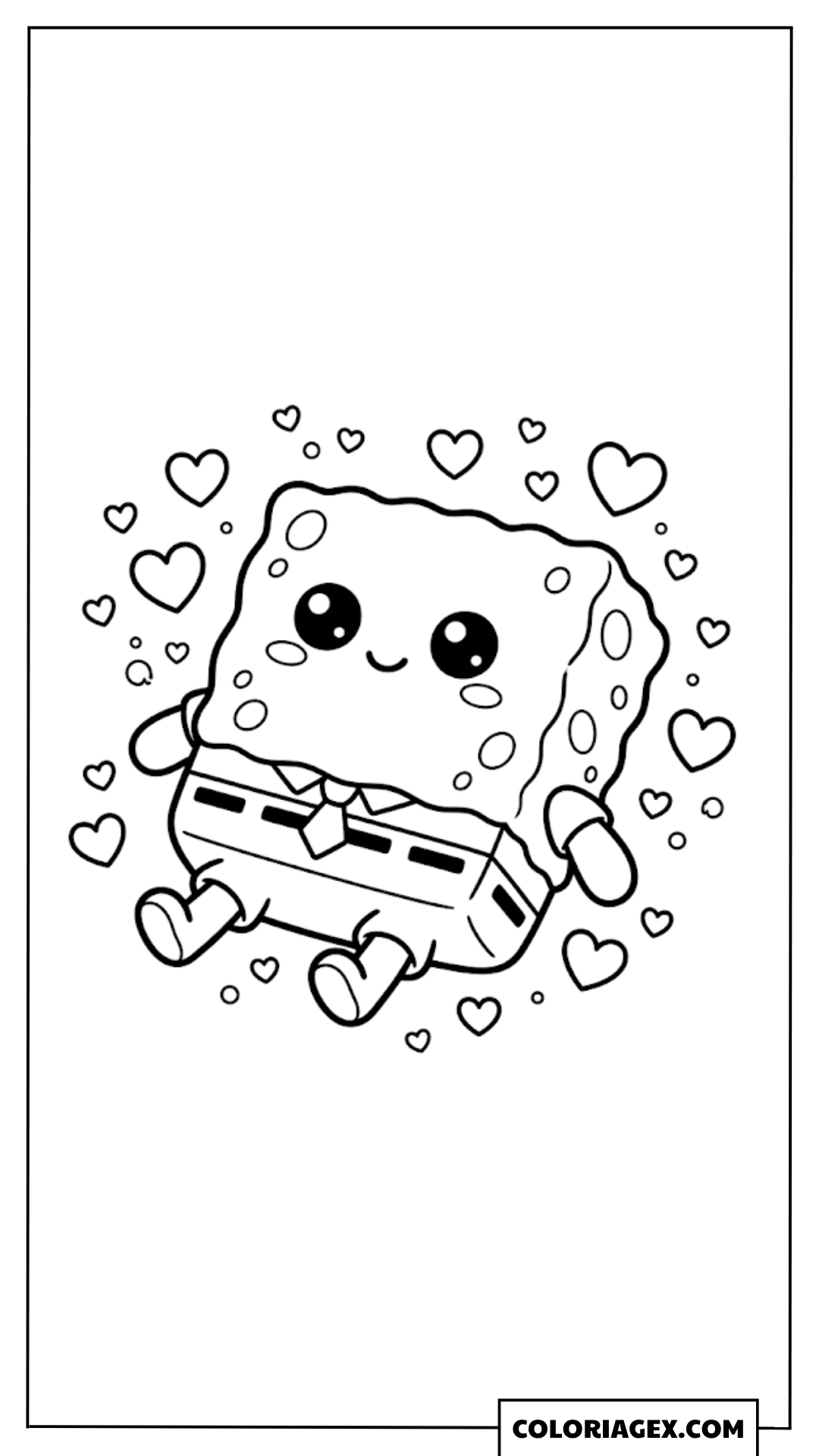 Coloriage Kawaii de Bob l'éponge