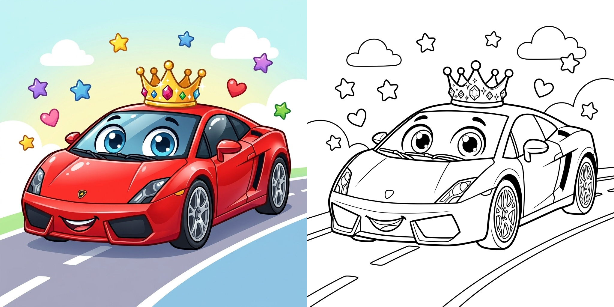 ft - Coloriage Lamborghini Cartoon ft