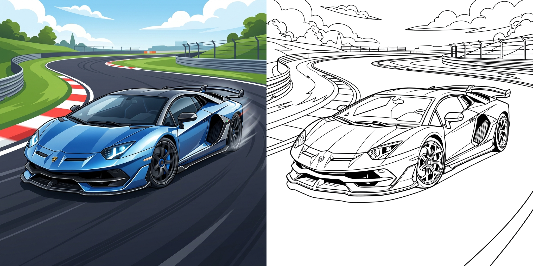 ft - Coloriage Lamborghini de Course ft