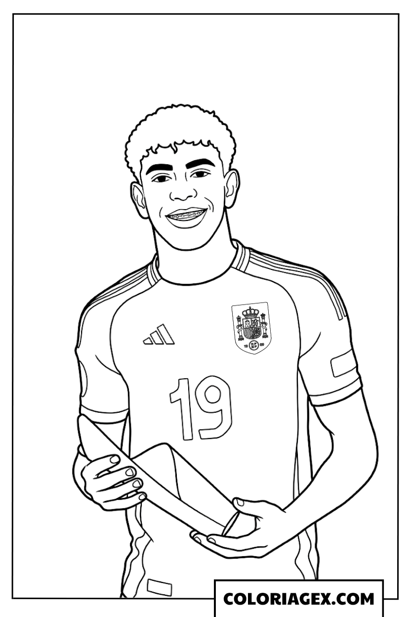 Coloriage Lamine Yamal Espagne vs Cap-Vert CDM 2026