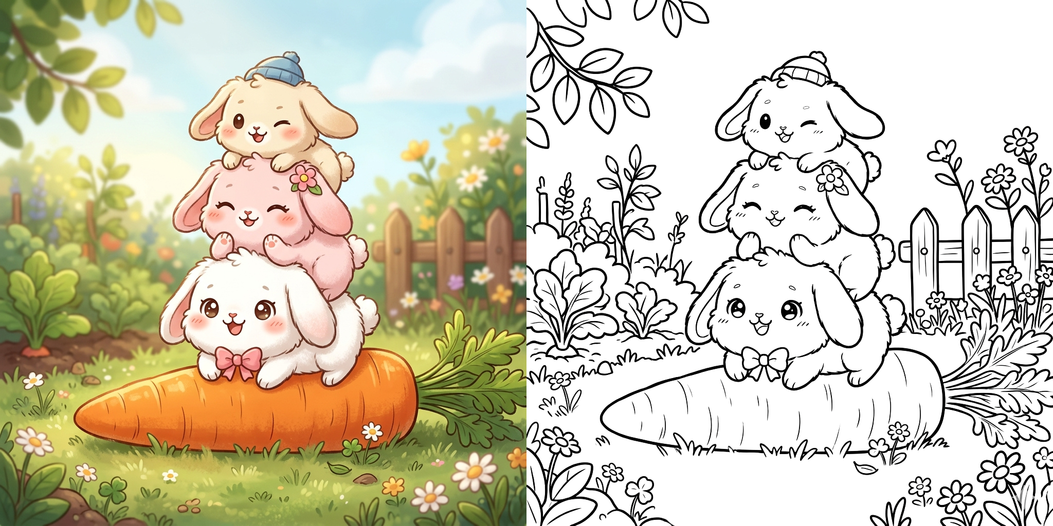 ft - Coloriage Lapin avec Carotte ft