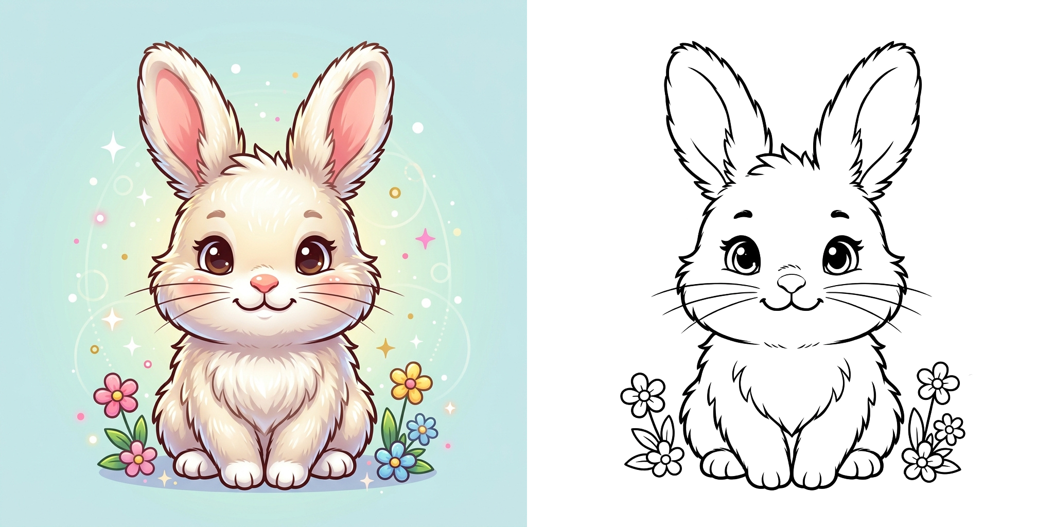 ft - Coloriage Lapin ft