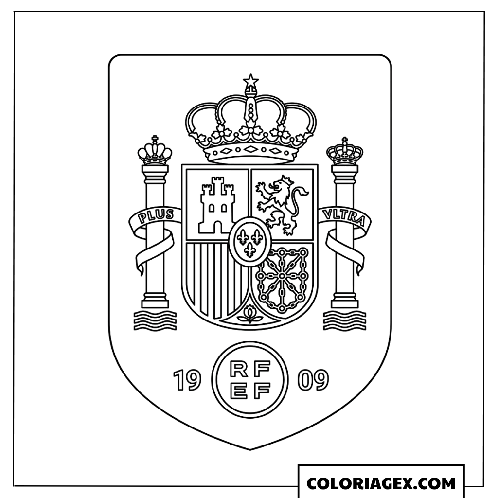 Coloriage Logo Fédération Espagnole de Football