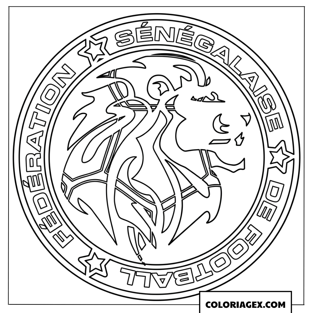 Coloriage Logo Federation Senegalise de Football Official